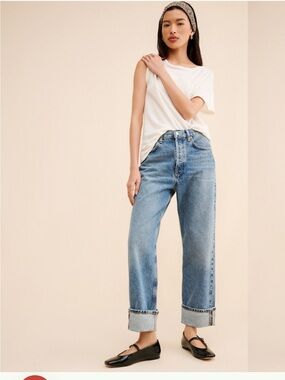 Agolde Fran low slung straight cuffed jeans size 27
